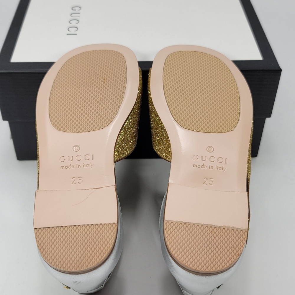 Gucci Kids Gold Swan & Silver Sandals for Girls  - Stunning - Picture 8 of 11